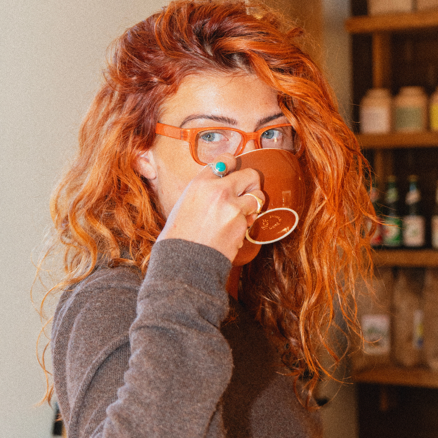 Clear lens glasses Urban - burnt orange