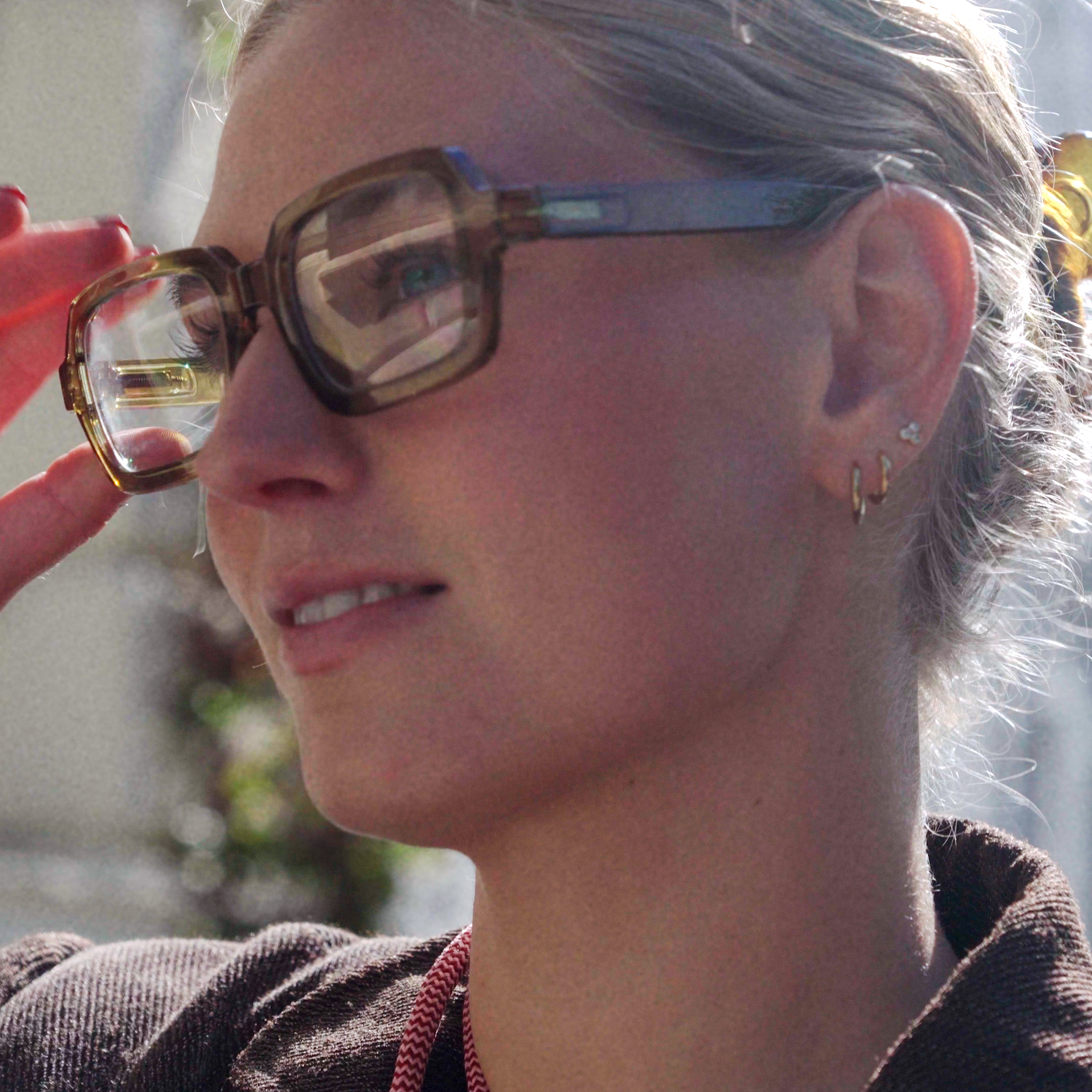 Blålysbriller Square - moss